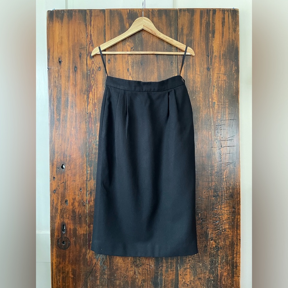 Vintage Ralph Lauren Purple Label Classic Cashmere Lambs Wool Pencil Skirt Sz 10